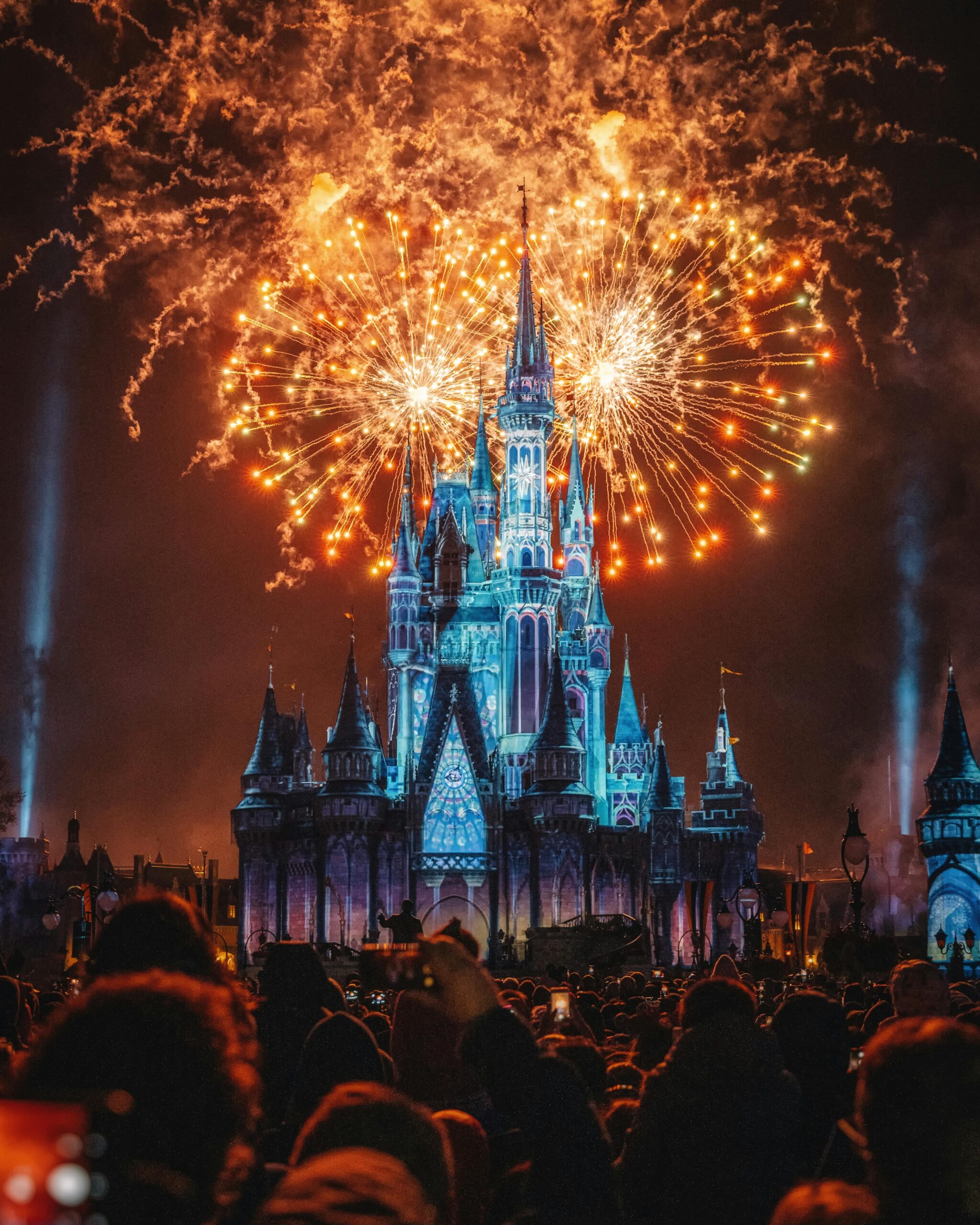 Walt Disney World castle with fireworks - LuxRide luxury theme park transfers and leisure tours Florida